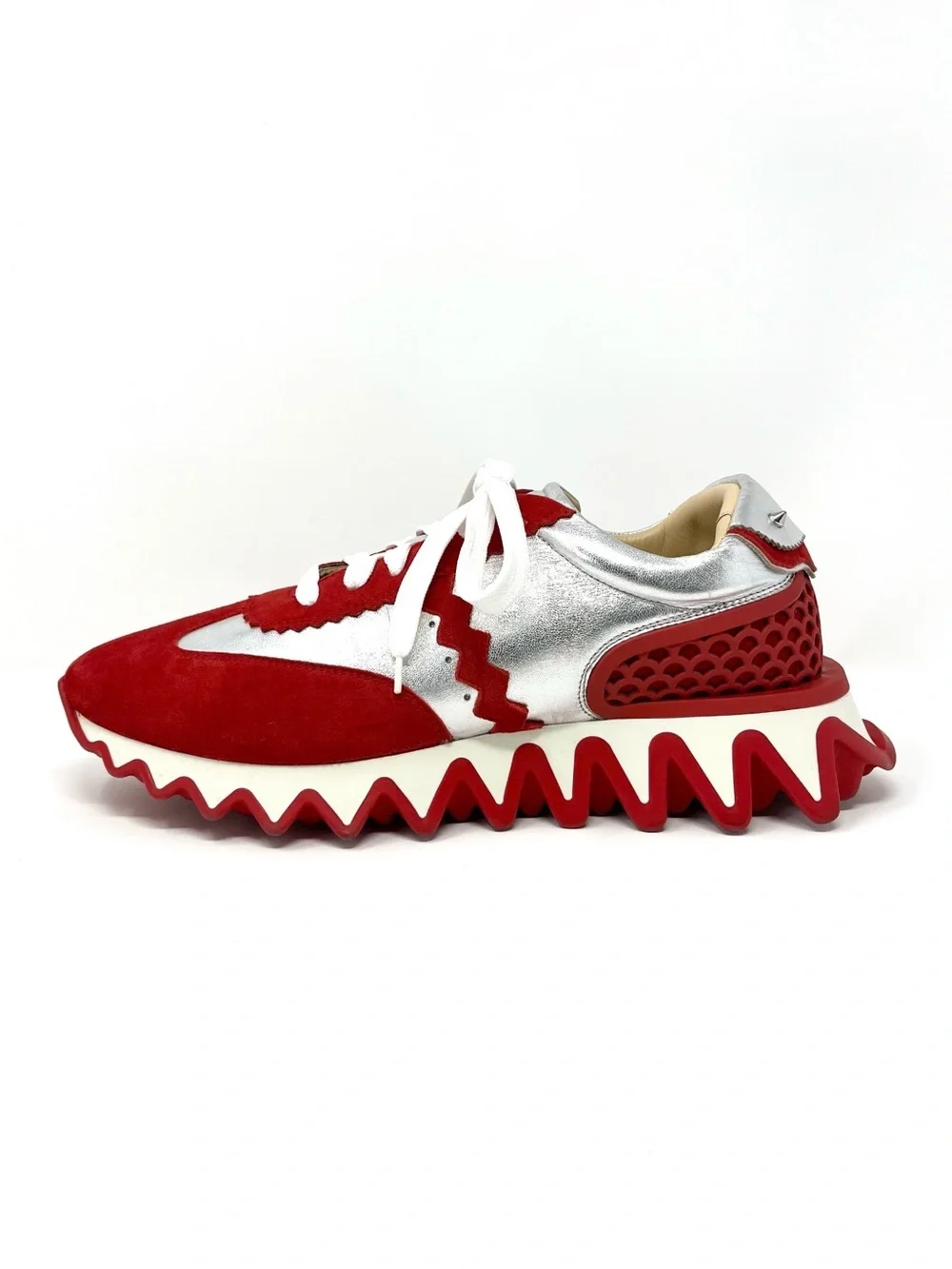 Christian Louboutin Loubishark Spike Platform Low Top Sneakers Red 42.5 9.5